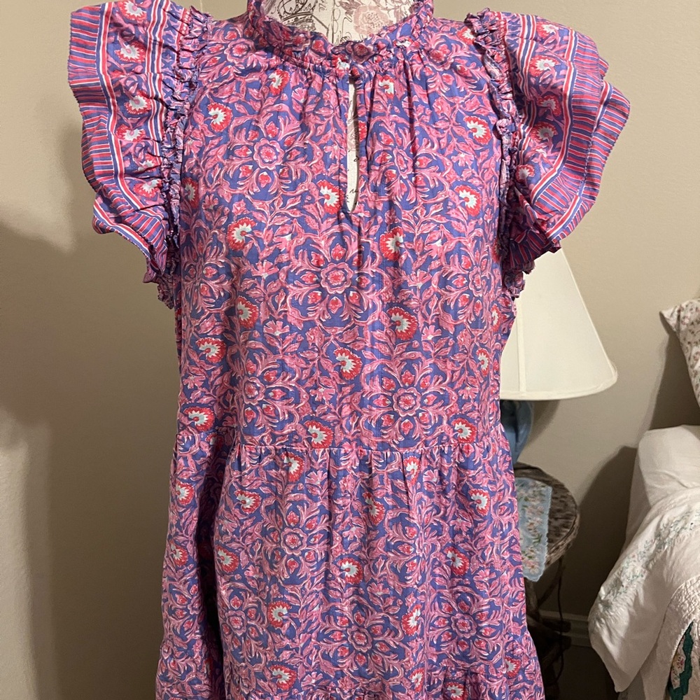 Vineyard Vines Pink and Blue Floral Dress